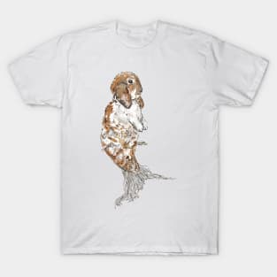 Brown and White Mermaid Bunny T-Shirt